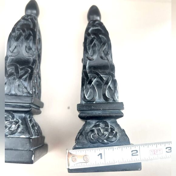 Vintage CBK LTD LLC 1999 Black Chess Like Figurine Statue Set of 2 Home Decor - Picture 8 of 10